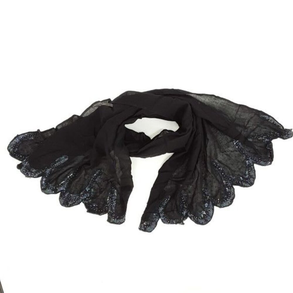 Vintage SAACHI 100% Wool Embellished Scarf One Size Excellent VERY gently used c - Picture 4 of 6